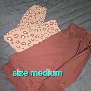 Brown and Leopard Print Pajama Set - Medium